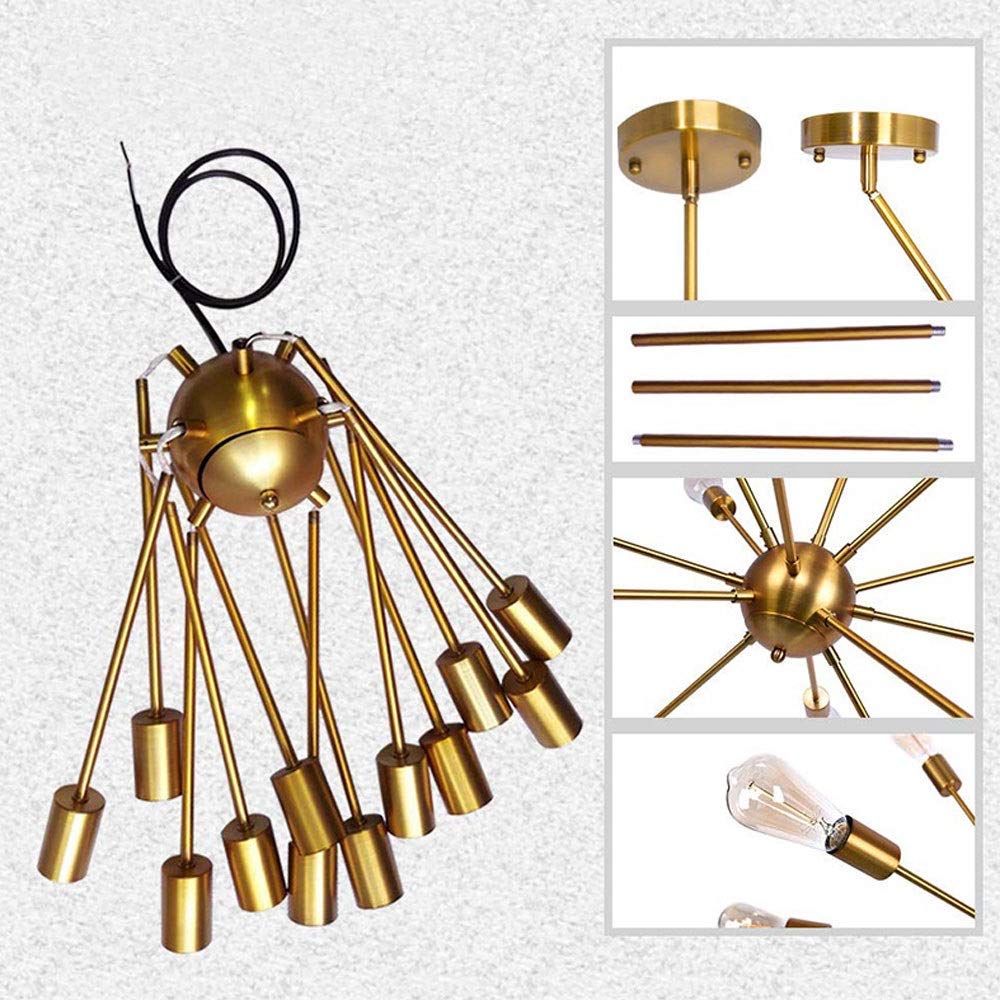 Pendant Industriel Light Brackshed Metal Branch Chandelier Nordic Postmodern Style Lights E27 Bulbe Hanging Light for Kitchen Dining Room Living Room (Color12-Lights)