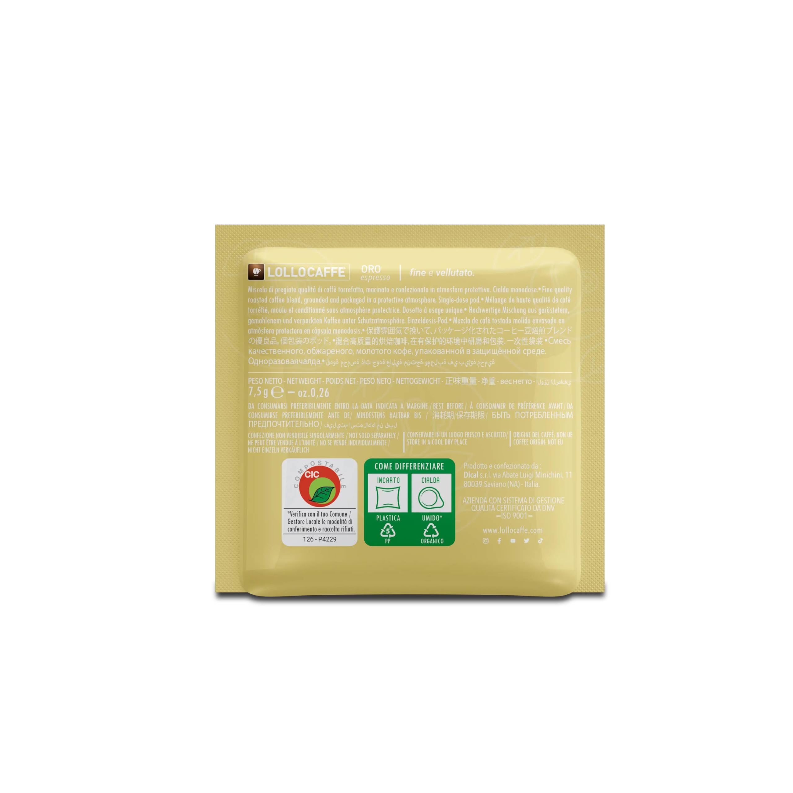 Lollo Caffè Cialde In Carta Ese 44mm Miscela Oro Mokona/Tazzona Compatibili (300)