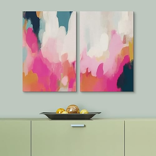 Miniatura 4 de SIGNLEADER Lienzo impreso para pared, juego de arte abstracto dinámico, salpicaduras, ilustraciones llamativas y vibrantes, moderno, relajante,