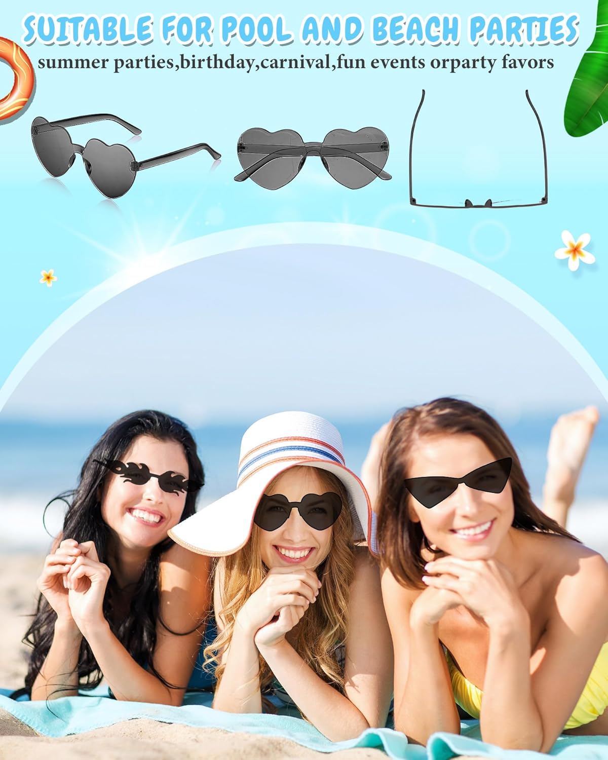 Kanayu 12 Pcs Mixed Style Rimless Sunglasses Retro Party Favors Eyewear for Bachelor Party Photoshoot Costume Accessories - Image 4