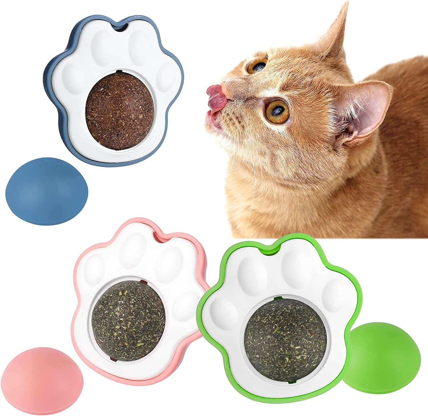 Buy PawLites Catnip Wall Toy, Rotatable Catnip Lick able Balls, Safe