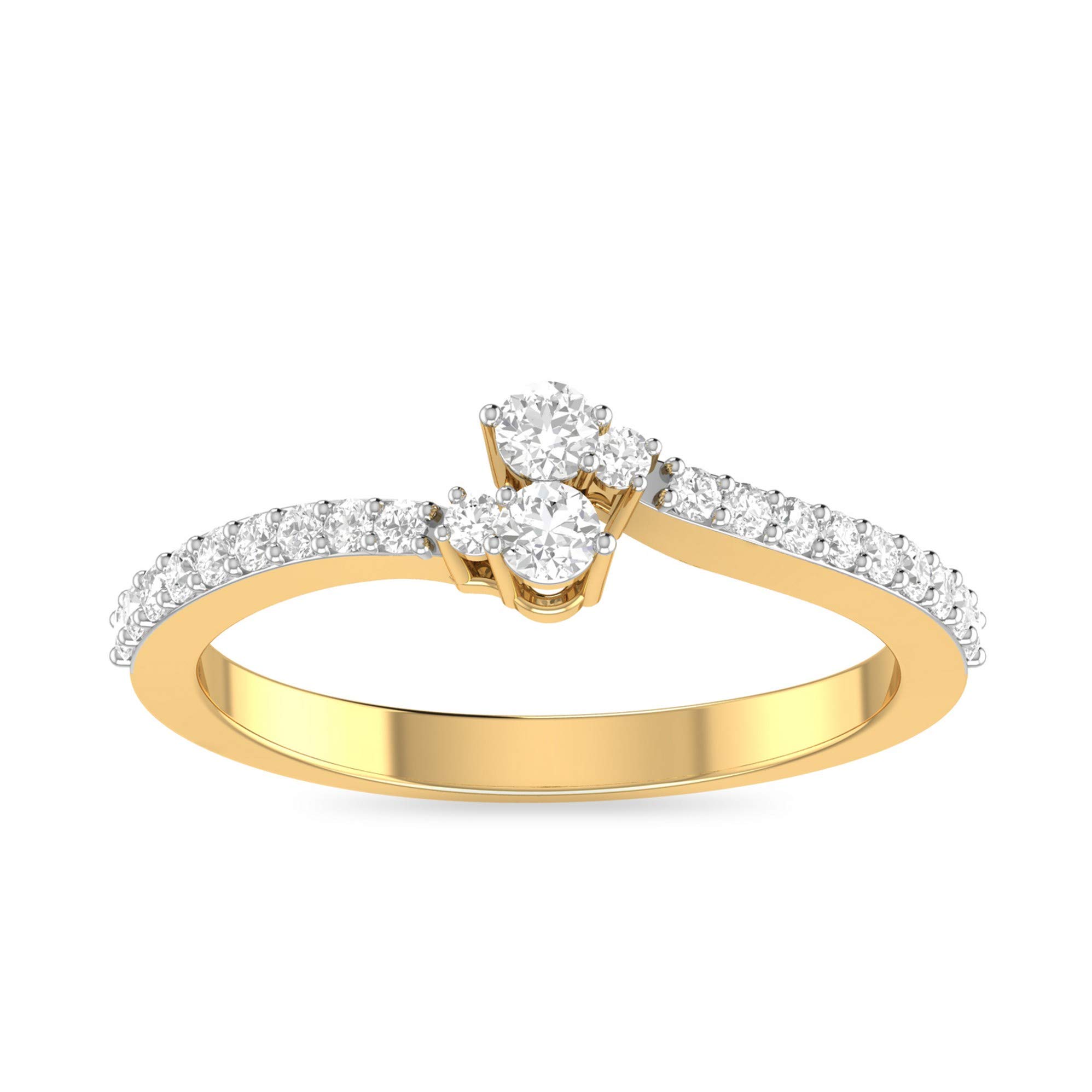 14k (585) Yellow Gold and Solitaire Ring for Women