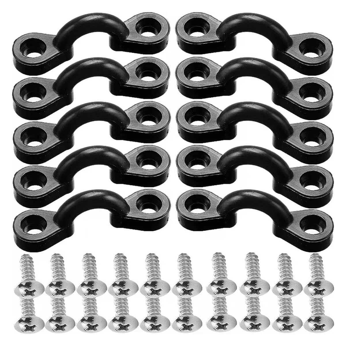Muiltvoe Kayak Deck Loops Kit Nylon Cargo Strap With Screws 10pcs Kayak Handle Buckles Canoe Handles Buckle Kayak Elastic Rope Buckle For Kayaks Canoes Boats