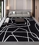 YIHOUSE Règles de la zone 5x7 pour salon Machine à tapis Lavable Rug Moderne Neutre Rug pour la cuisine de chambre Salle à manger Bureau-Rug noir et blanc