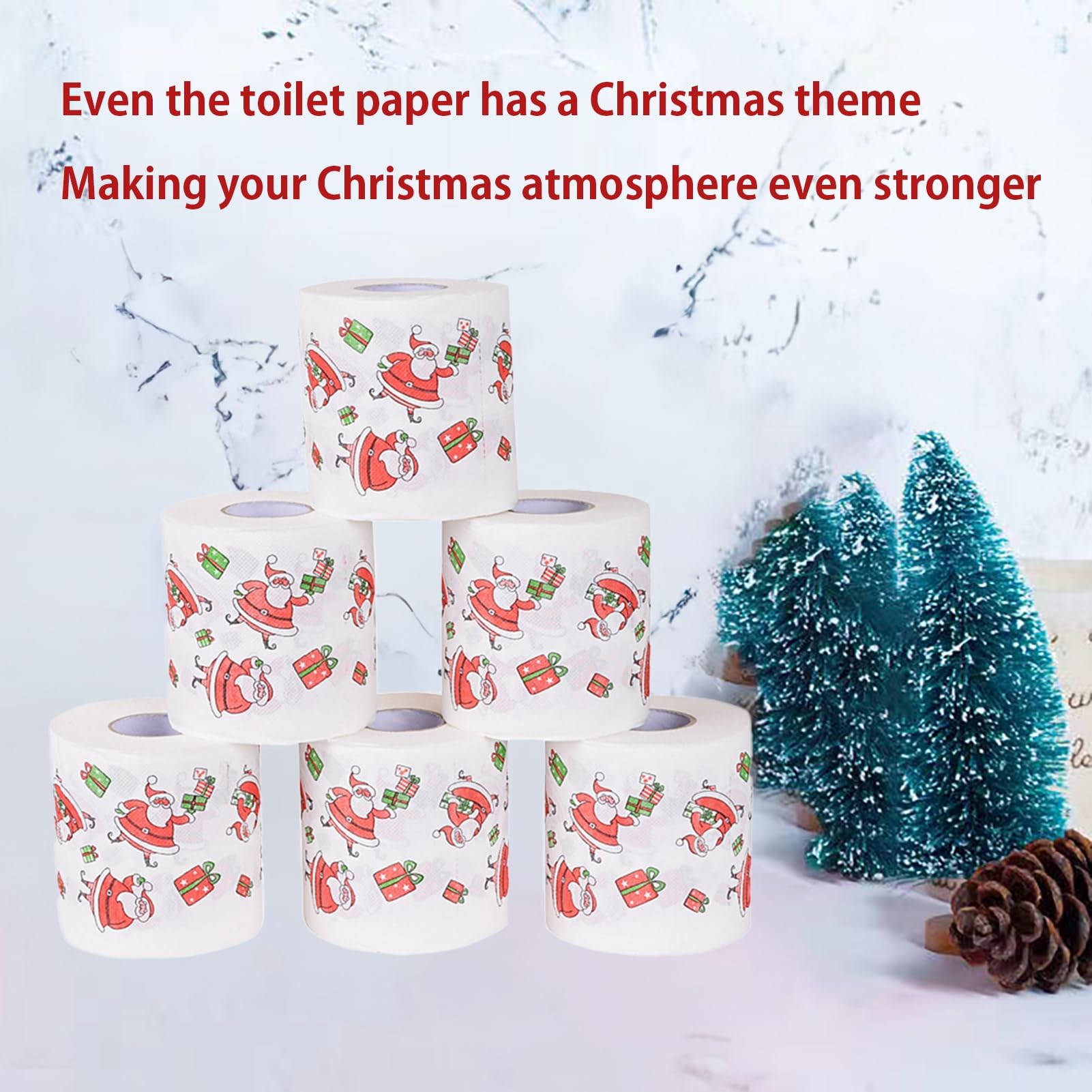 Papier toaletowy, świąteczny wzór papieru toaletowego, 10 rolek papieru toaletowego, kolorowy papier toaletowy 2-warstwowa chusteczka do kąpieli, papier toaletowy z pulpy z drewna zego, D