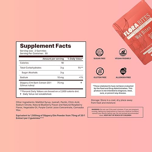 Miniatura 3 de Gomitas de sequedad vaginal  Hidratante vaginal para mujeres, cuidado femenino con corteza de olmo resbaladizo y bayas mixtas  Sin azúcar, sabor a