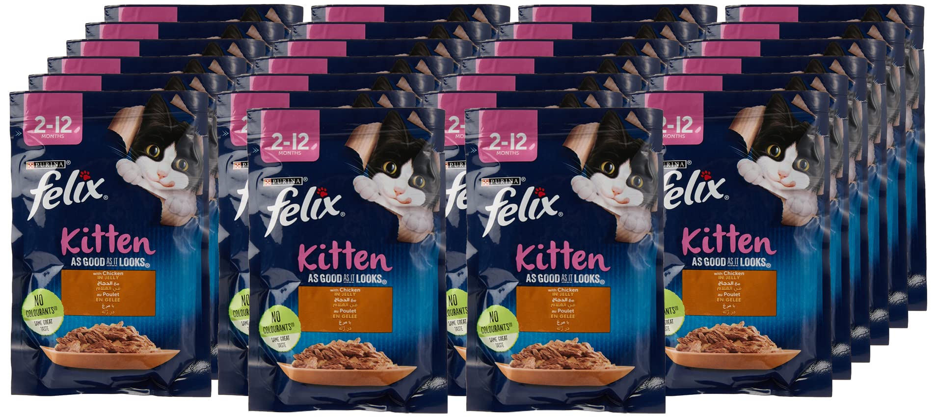 Purina Felix cat Food Kitten With Chicken Pouch 85g Pack of 26