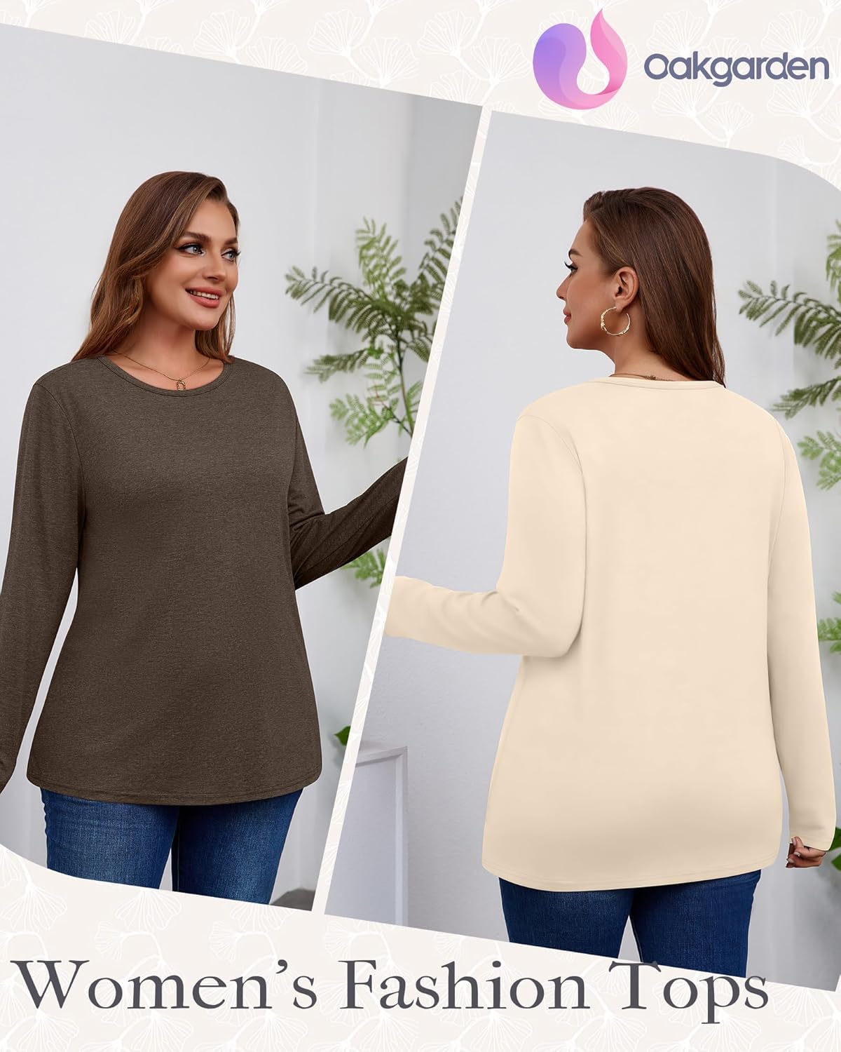 3 Pack Women's Plus Size T Shirts Long Sleeve Crew Neck Tops Casual Basic Loose Fit Fall Tees Tunic Outfit - Image 2