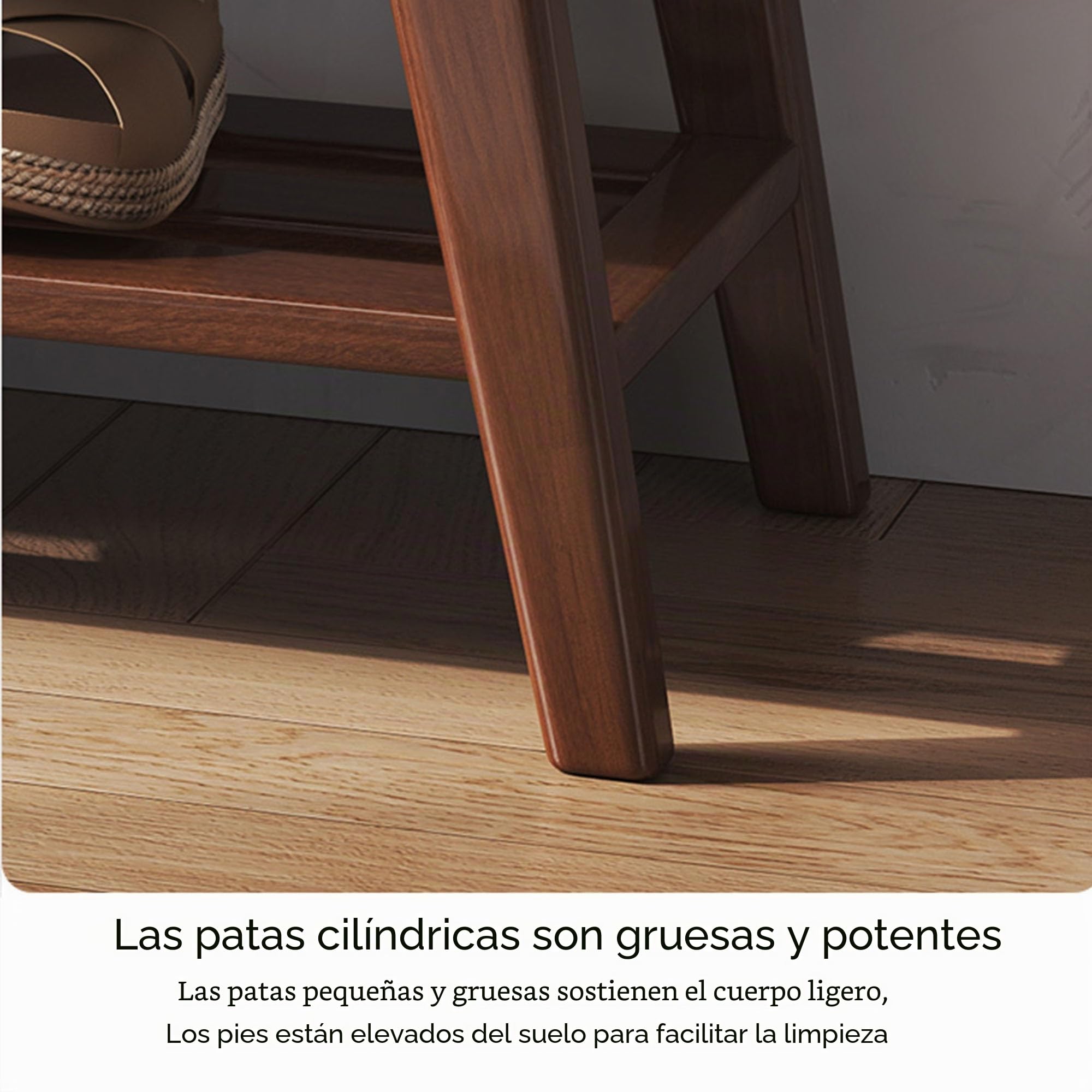 Zapatero Entrada Recibidor Banco Zapatero con Asiento Banco Almacenaje Banco Pie de Cama Banqueta Dormitorio Mueble Zapatero con Asiento para Sala de Estar Pasill Guardarropas(Wood Color)