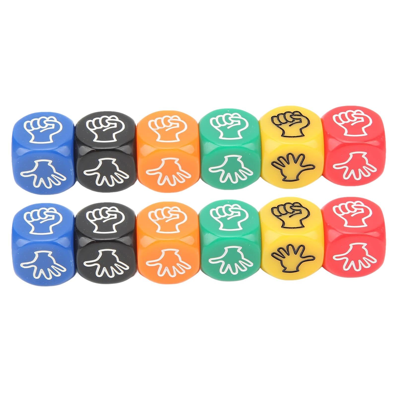 Set De 12 Dés Pierre-Papier-Ciseaux – Jeu De Société – 6 Faces – PVC – Cadeau Festif Pour Adultes Et Enfants