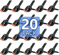 NUITPY 20 Pack 4.5 Inch Heavy Duty Plastic Spring Clamps - Black Clips for Woodworking, Crafts, Photography Backdrops & Stands