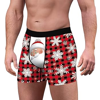 Weihnachts Boxershorts Herren - Lustige Weihnachtsmotive, Baumwollmix Für Festlichen Komfort