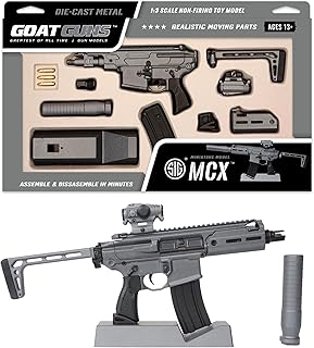 GoatGuns Miniature SIG MCX Model Grey | 1:3 Scale Die Cast Metal Build Kit