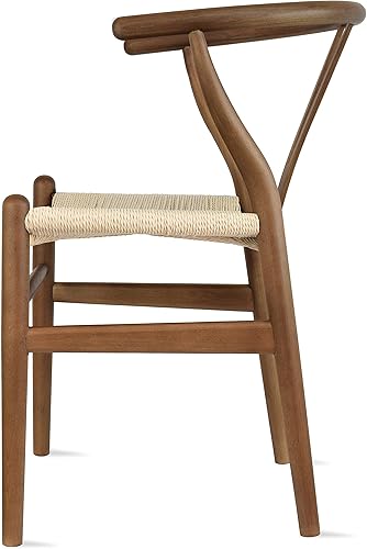 Miniatura 9 de 2xhome - Silla con respaldo cruzado, marco de madera sólida, estilo antiguo, silla de comedor con asiento de tejido suave (arce miel) Natural,Negro