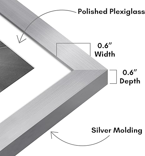 Vista 132 de Americanflat Portarretratos de 8 x 12 pulgadas con plexiglás pulido, juego de 2 portarretratos de 6 x 8 pulgadas con paspartú o para fotos de 8 x 12