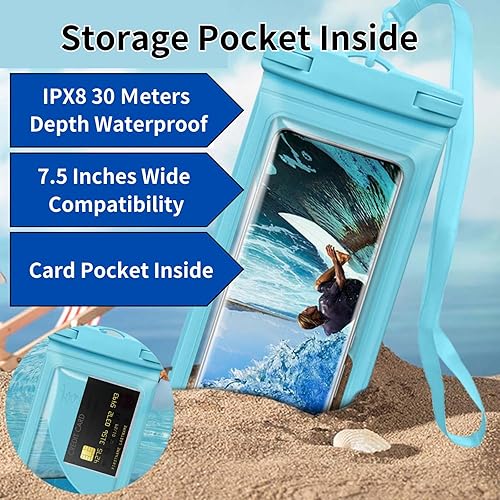 Miniatura 4 de Bolsa impermeable para teléfono celular, funda para teléfono, bolsa seca para iPhone 14 13 12 11 Pro Max XS Samsung, IPX8 de hasta 9.25 pulgadas