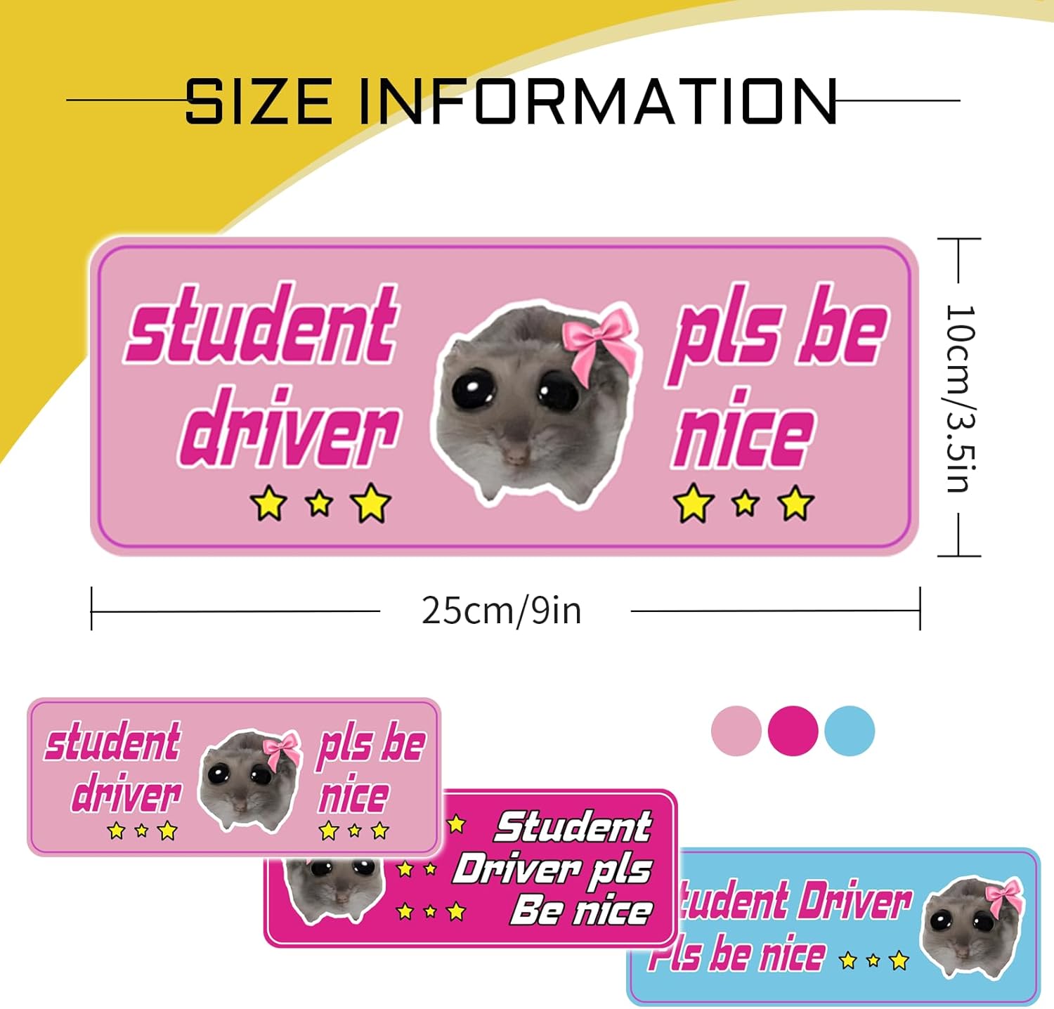 Student Driver Magnet for Car – Reflective 3-Pack Funny Please Be Patient Signs, Reusable Magnetic New or Rookie Driver Bumper Sticker - Image 6