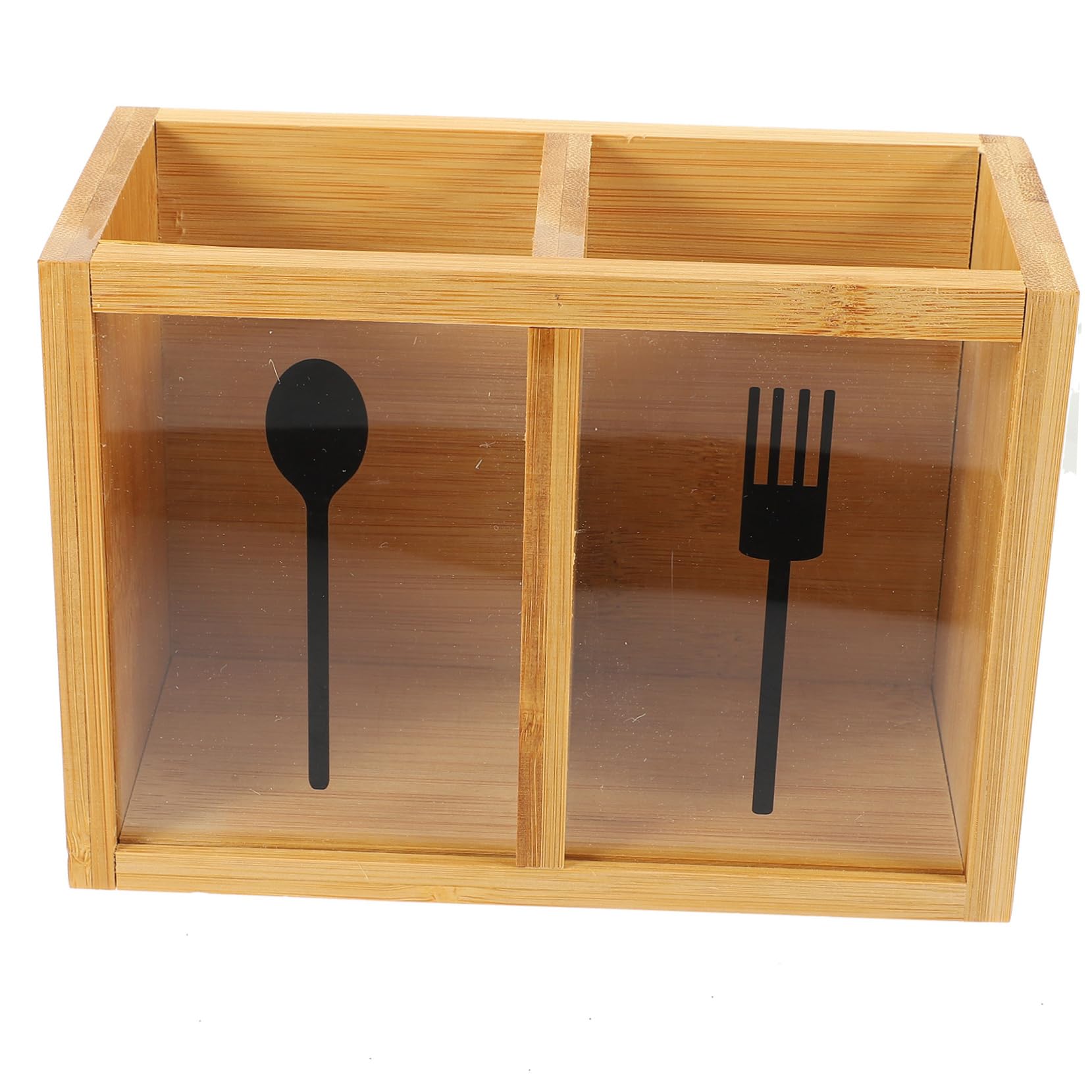 Unomor Cutlery Storage Organizer with Clear Window Multi Functional Utensil Holder for Kitchen Supplies Housewarming Chopsticks Forks and Spoons