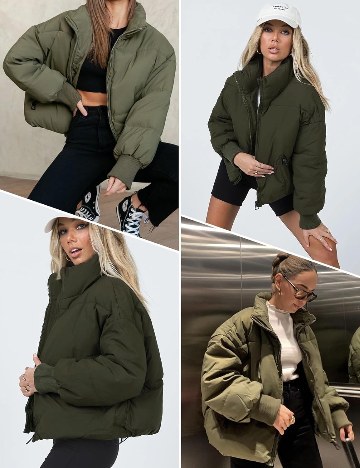 Gihuo Women’s Winter Cropped Puffer Jacket Coat Short Warm Quilted Jacket 2026 - Image 6