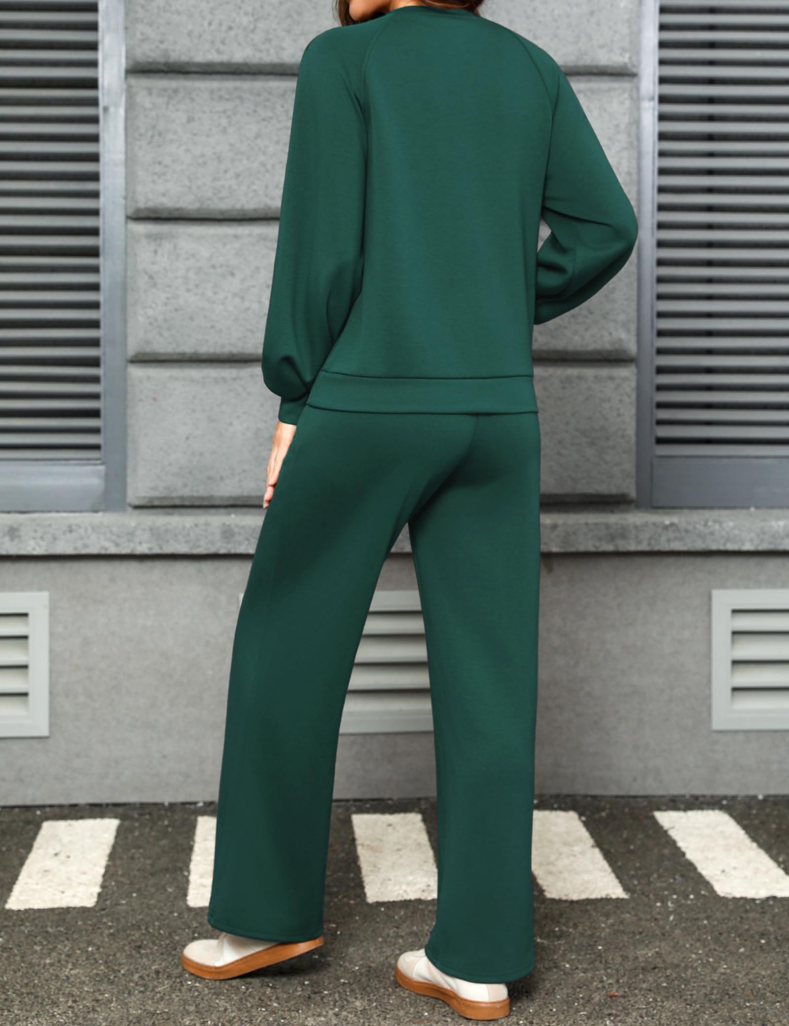 Totatuit Tuta Sportiva Donna Sweatshirt con Girocollo Pantaloni Larghi Completa Due Pezzi Casual Tuta da Ginnastica Coulisse Primavera Autunno Invernale