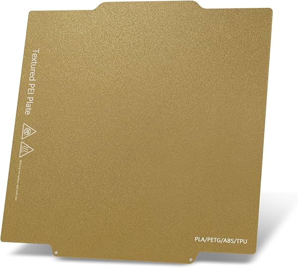 Cama de Impresión Creator 5 de Doble Cara con Textura Extraíble con Calefacción | Lámina PEI de Excelente Adherencia Plataforma de Acero con Resortes Flexible para Piezas de Impresora 3D Flashforge Creator 5 Pro (Dorado)