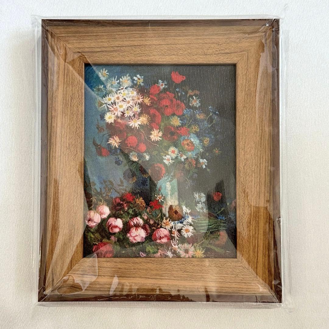 大ゴッホ展　夜のカフェテラス　複製画　ミニフレーム Amazon.co.jp: 大ゴッホ展 夜のカフェテラス 野の花とバラのある静物