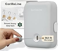 Vista 1 de GorillaLine Tendedero retráctil, para interiores y exteriores, línea de ropa resistente montada en la pared, estante de secado que ahorra espacio