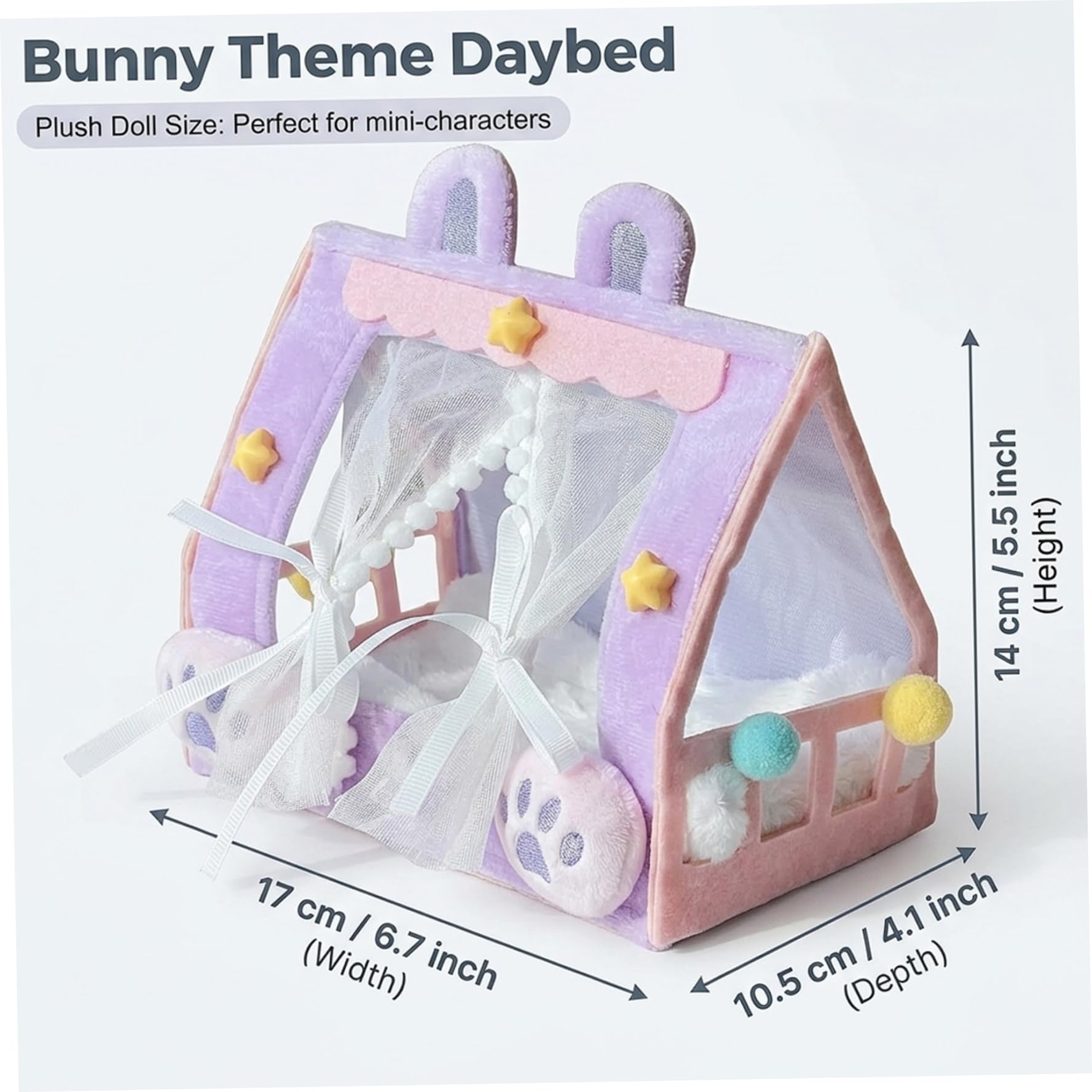 Berceau et lit de poupée pour bébé, Tente de poupée Adorable Faite à la Main avec Un Design rêve pour Exposition poupées, Jouet Berceau Miniature Confortable pour Accessoires Maison po