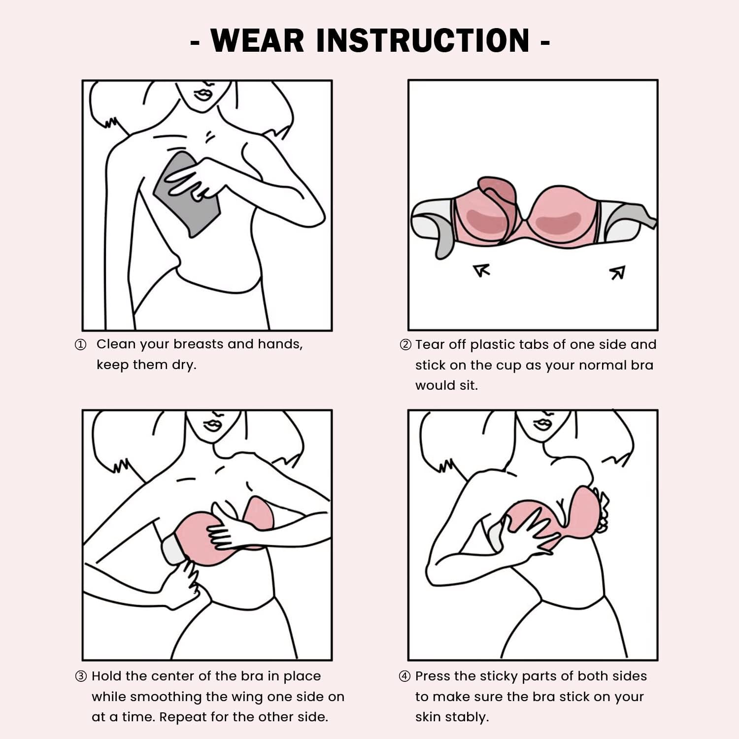 JOATEAY Strapless Backless Bra for Big Busted Women Sticky Invisible Underwire Bra Push Up Padded - Image 6