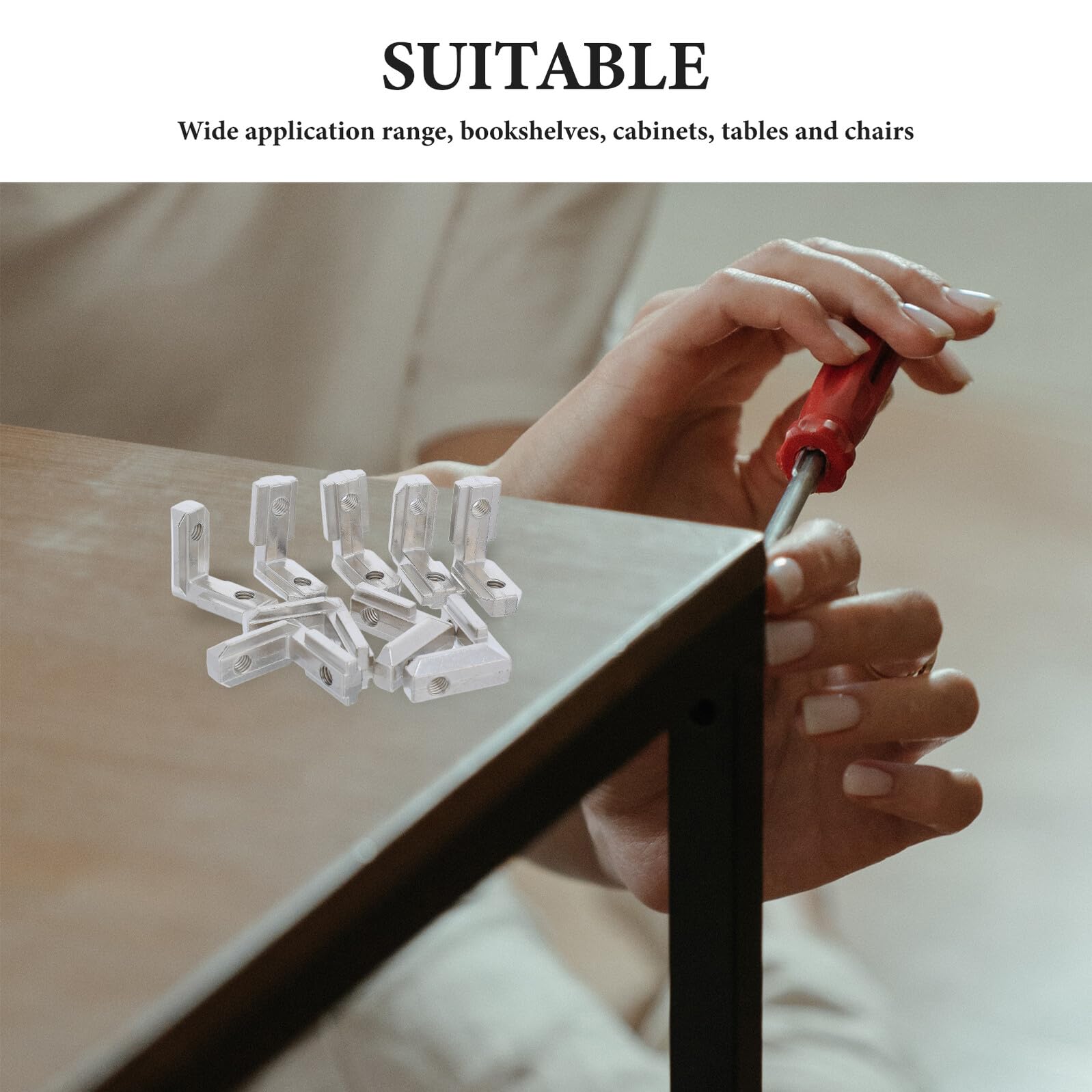 IMIKEYA 20piezas Conector de Ranura de Esquina Incorporado Escuadra de Unión Metálica Fijador de Esquinas para Muebles Soporte de Ángulo Recto para Gabinetes Mesas y Sillas