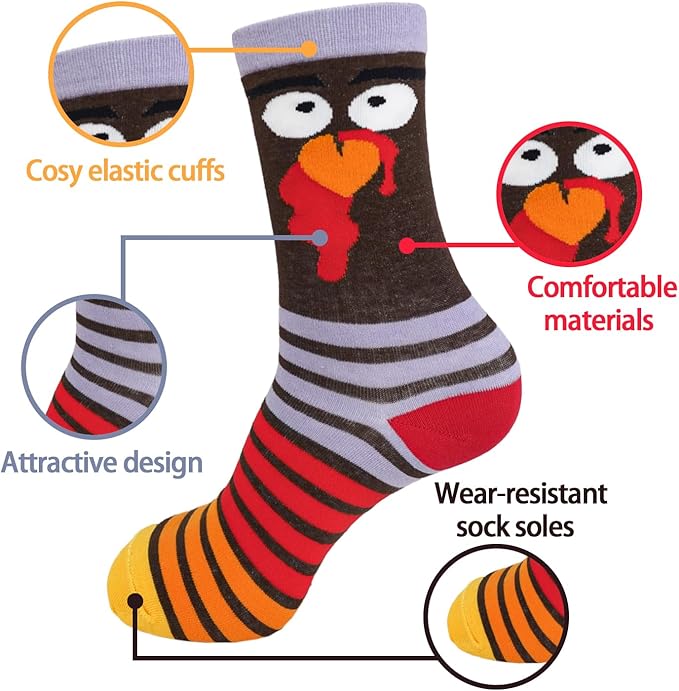 Calcetines de Pavo para Mujer y Hombre Rayas miniatura 4