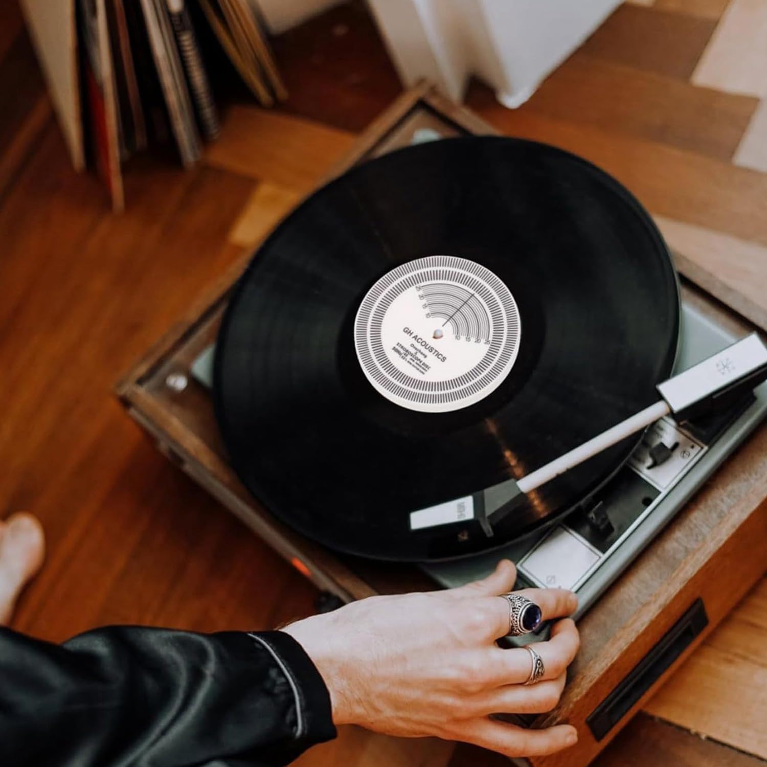 Giradischi affidabili, disco stroboscopico, stroboscopico, test, rilevamento della velocità, velocità di registrazione in vinile, disco di misurazione, durevole, facile da installare.