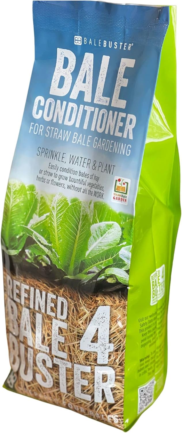 BaleBuster4 Four Bale Conditioning Formula for Preparation of a Straw Bale Garden for Planting a Vegetable Garden