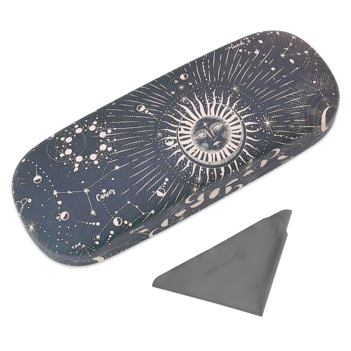 Hard Shell Eyeglasses Case, PU Leather Protective Glasses Case, Cute Eyeglass Case for Women Men Girls, Multi, One Size-image-4