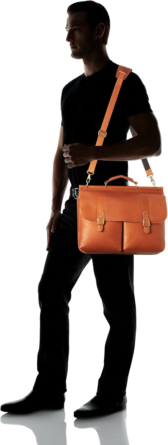 David King & Co. Dowel Laptop Briefcase, Tan, One Size