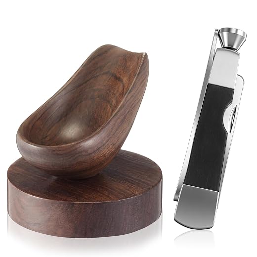 2 Pcs Wooden Stand Set, Solid Wood Cupola Spoon Holder and 3 in 1 Cleaner Tool for Father's Day Men Gift, Wooden Accessories