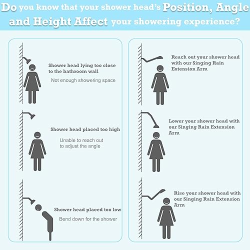 Miniatura 2 de Cabezal de ducha de lluvia de 8 pulgadas con brazo de extensión de 15 pulgadas a juego (níquel cepillado), cabezal de ducha cuadrado fijo de