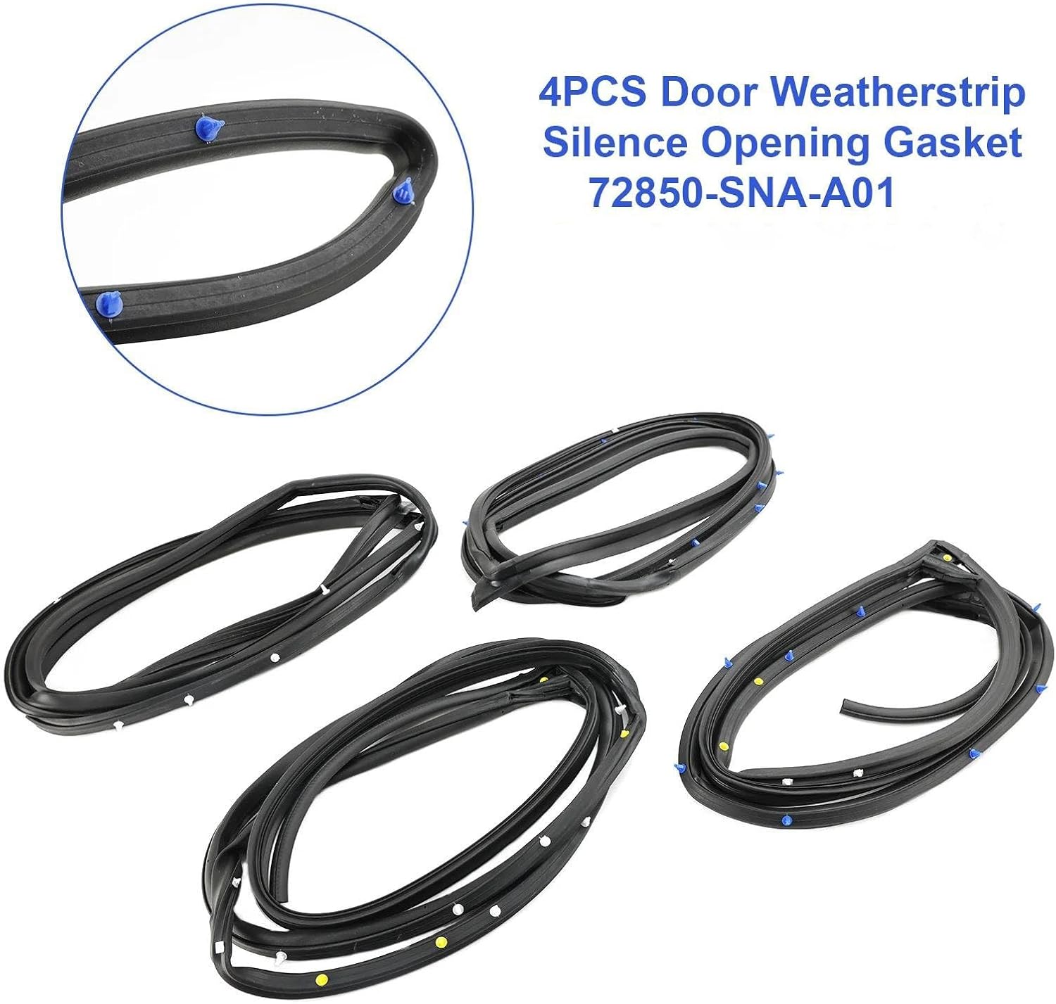 関税負担なし☆カーウィンドウモールディングトリム 4 個ドアウェザーストリップサイレンス 72310-SNE-A01 72350-SNE-A01 