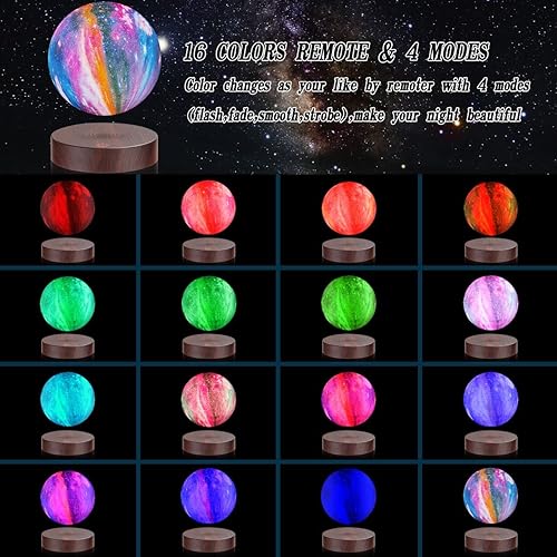 Miniatura 2 de VGAzer Lámpara de luna levitante flotante y gira en el aire libremente con 16 colores LED de galaxia, lámpara de luna, regalo único y lámpara