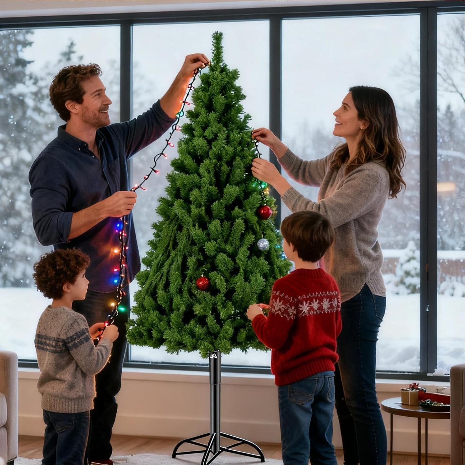 Christmas Tree Stand Extender | Iron Seasonal Decor Taller | Artificial Tree Stand Height Extender | for Indoor Outdoor Courtyards Balconies Terraces Porches Gardens Yards Festival Party