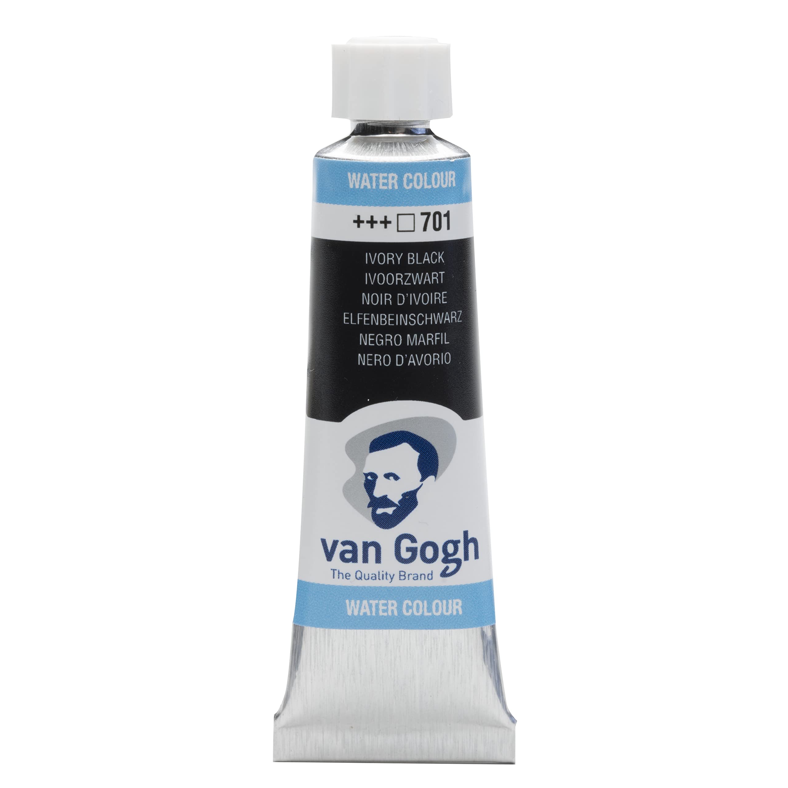 Van Gogh Watercolour Paint, 10ml Tube, Ivory Black 701