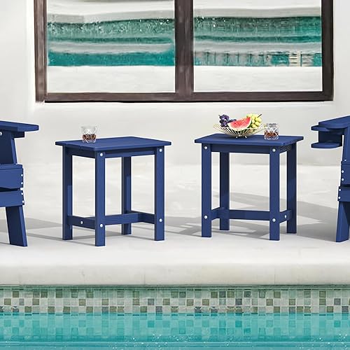 Miniatura 156 de LUE BONA HDPS - Mesa auxiliar para exteriores, pequeñas mesas auxiliares Adirondack para exteriores, mesa auxiliar exterior para patio, porche, Negro