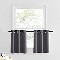 Vista 47 de NICETOWN - Cortinas opacas graduadas para ventanas pequeñas del baño, cortinas de privacidad de 30 pulgadas de largo para mini lavandería y cocina