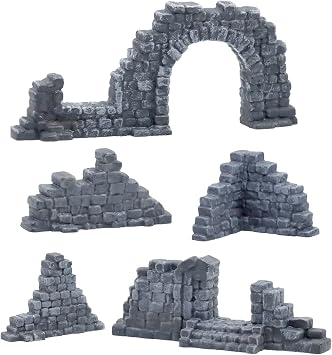 Ruined Stone Walls Set Battle Ruined Walls