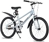 20/24-Inch Kids Mountain Bike for Boys and Girls Aged 7-12, Single-Speed Kids Bicycle with V-Brakes, Kickstand, Adjustable Seat and Anti-Slip Tyres, Multiple Colours