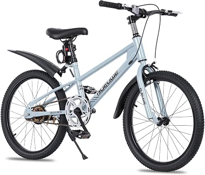 20/24-Inch Kids Mountain Bike for Boys and Girls Aged 7-12, Single-Speed Kids Bicycle with V-Brakes, Kickstand, Adjustable Seat and Anti-Slip Tyres, Multiple Colours