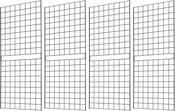 Grid Wall Commercial Grade Grid Panels Heavy Duty Panel for Retail Display Wall 2 W x 5 H, Black Pack of 4 Easily Portable