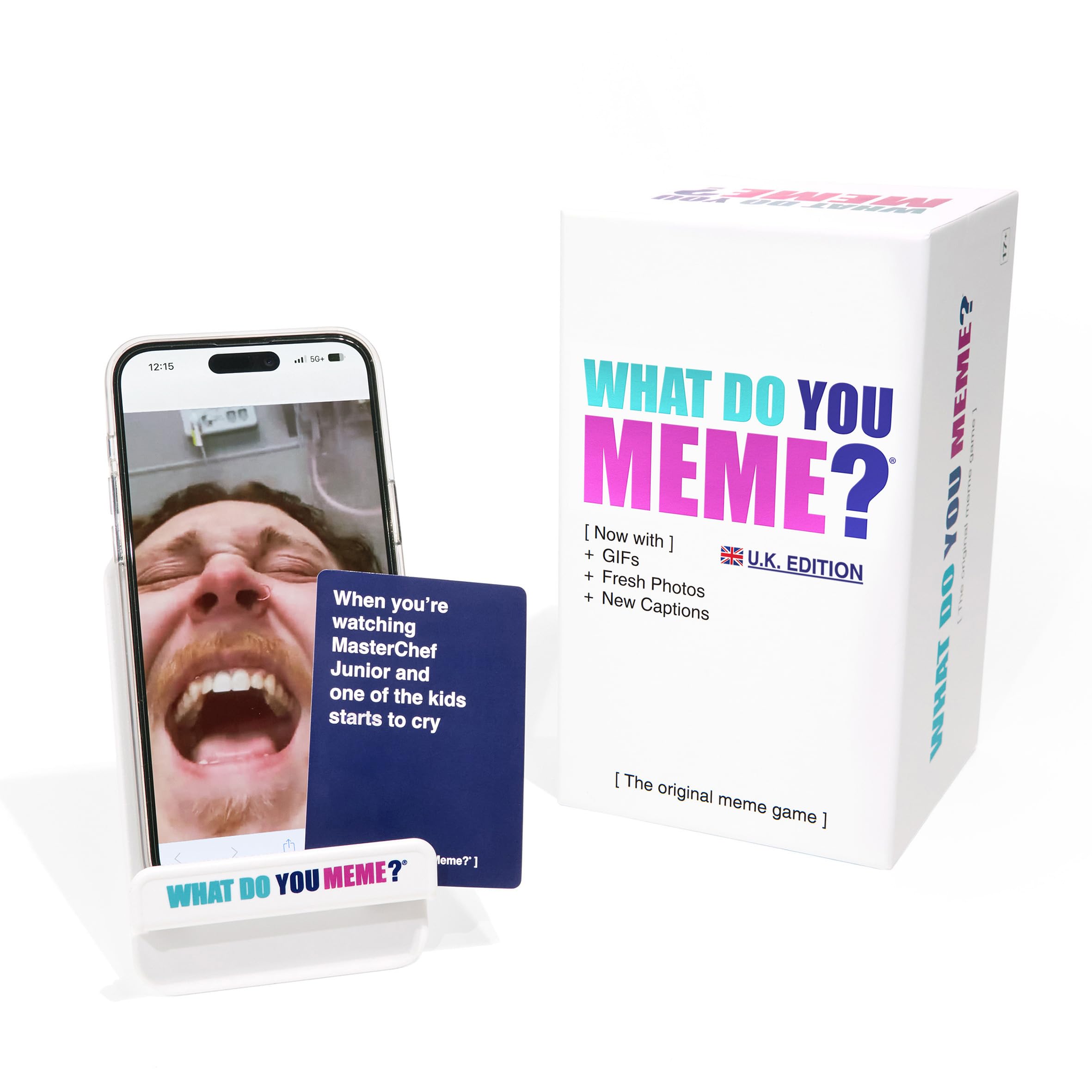 WHAT DO YOU MEME? Gioco principale (nuova edizione del Regno Unito) ora include GIF di Relatable, il gioco essenziale per adulti per gli amanti dei meme ora con contenuti aggiornati, ideale per giochi