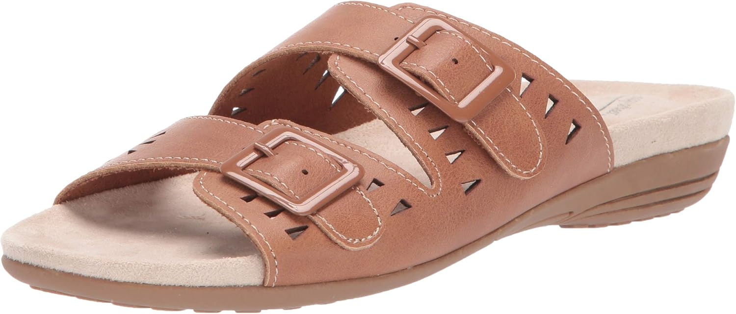 Easy Street Women's Venus Comfort Sandal Slide, Tan, 6.5 N US