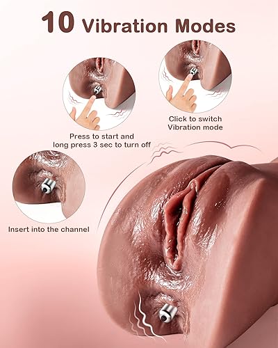 Miniatura 8 de CYFGZK - Masturbador masculino 3 en 1 de bolsillo con vibrador de bala, muñeca sexual CYFGZK para adultos, mamada masculina con textura realista 3D,